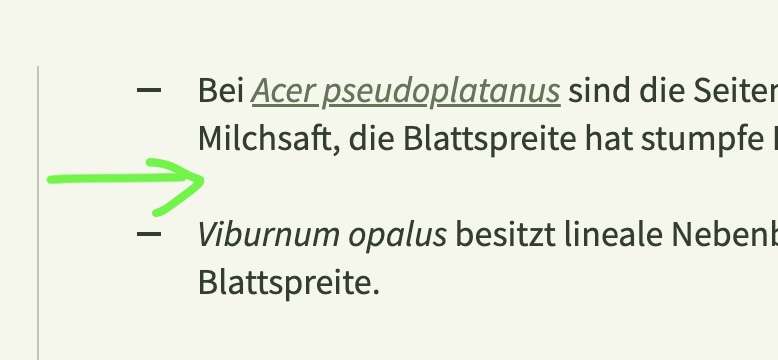 ... eine Leerzeile.