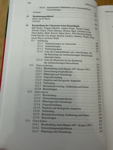 Inhaltsverzeichnis 4, mit einer sauberen Auflistung aller im Buch vorhandenen Arten
